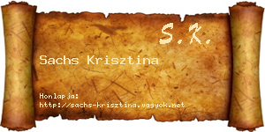 Sachs Krisztina névjegykártya