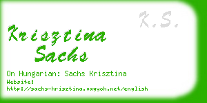 krisztina sachs business card
